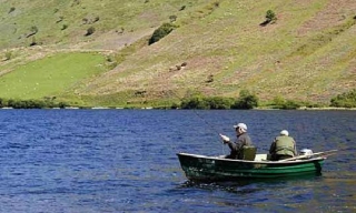 Boats are available for hire to fish on the lake